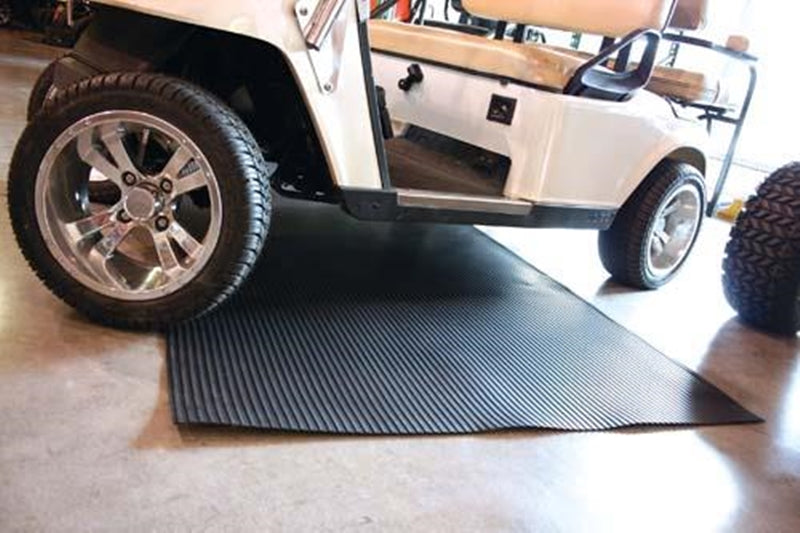 4' X 8' Black Ribbed Garage Mat Universal Fit