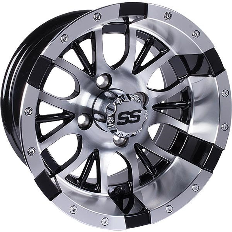 12X7 Machined Silver/Black Diesel Wheel 56313