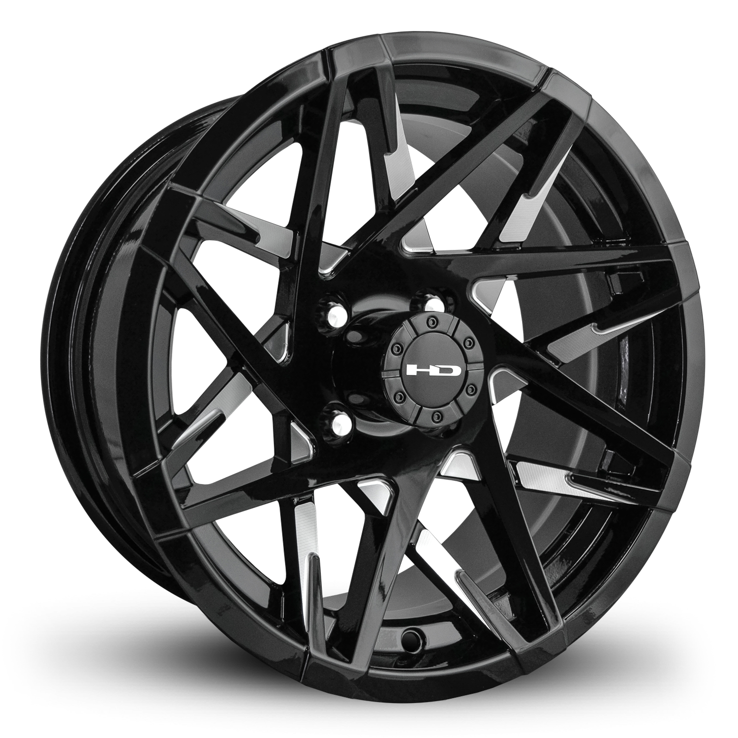 HD Golf CANYON Wheels | Gloss Black Milled Edges - 10" CY147042-14ML3