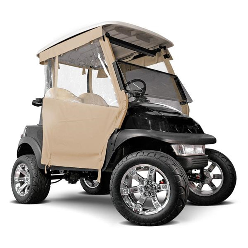 Club Car Precedent Beige 3-Sided Track-Style Enclosure w/Full Back & Hooks Years 2004-Up