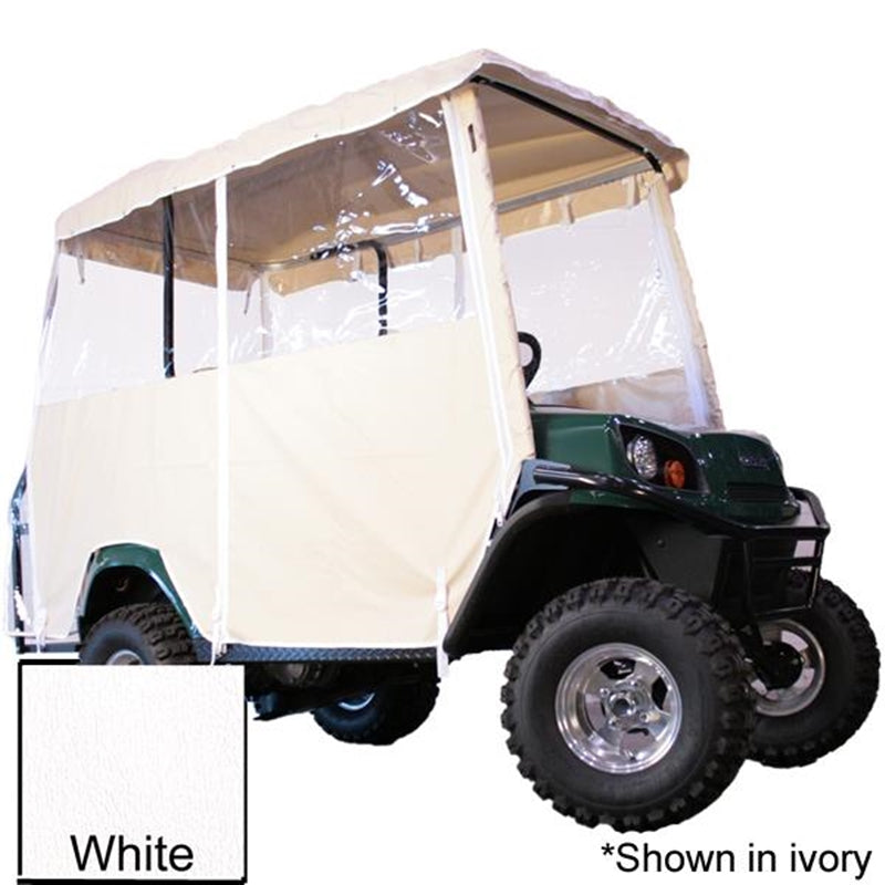 White 4-Passenger Over-The-Top Vinyl Enclosure For Club Car Villager w/80" RedDotTop