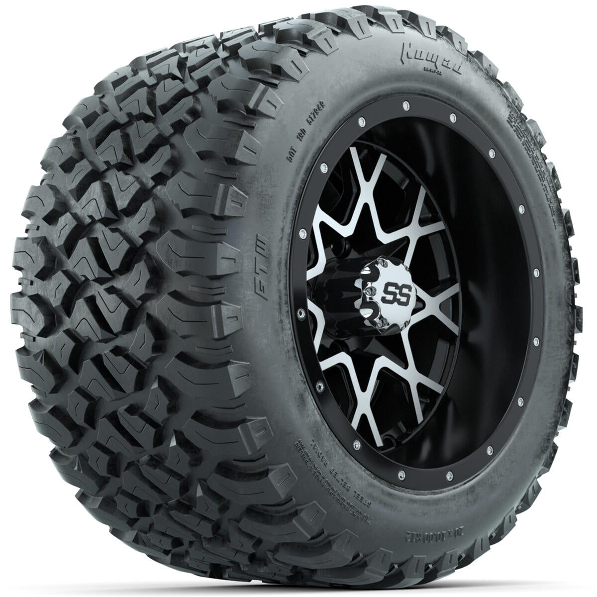 Set of 4 12"in GTW Vortex Wheels with 20x10-R12"GTW Nomad All-Terrain Tires A19-649