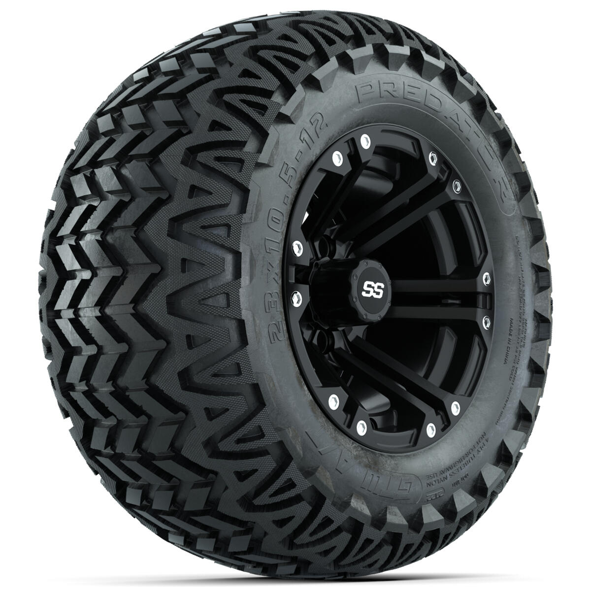 Set of 4 12"in GTW Specter Wheels with 23x10.5-12"GTW Predator All-Terrain Tires A19-667