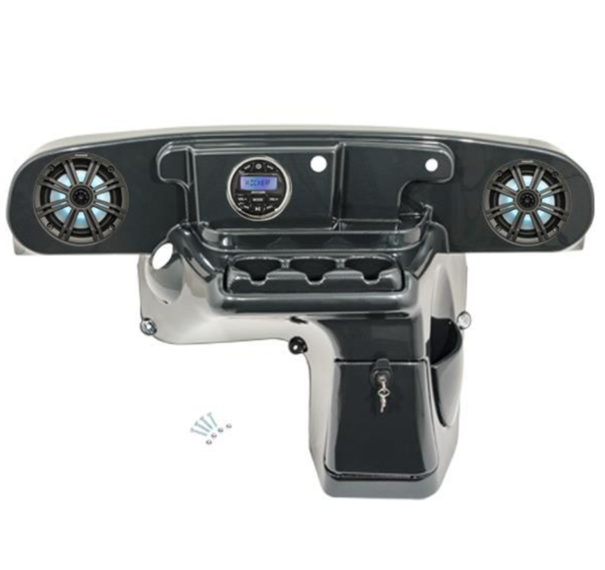 INNOVA E-Z-GO Dash and Audio Kit Powered by Kicker - Carbon Fiber Finish Years 2014"Up A23-002