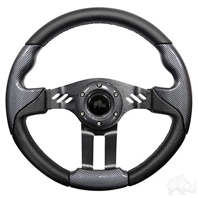 ACC-SW130 - RHOX Steering Wheel, Aviator 5 Carbon Fiber Grip/Black Spokes 13" Diameter ACC-SW130