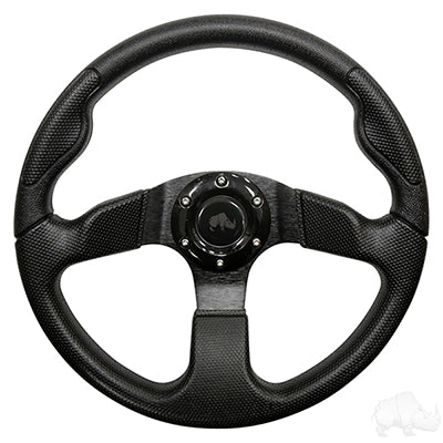 ACC-SW132 - RHOX Steering Wheel, Formula GT Black Grip/Black Spokes 13" Diameter ACC-SW132