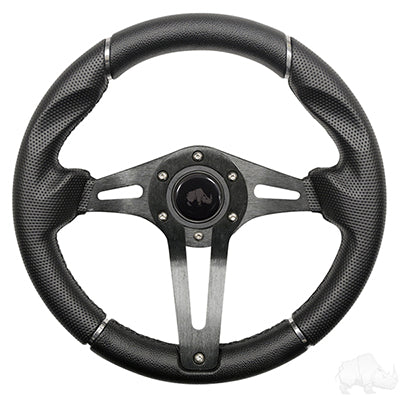 ACC-SW135 - RHOX Steering Wheel, Challenger Black Grip/Black Spokes 13" Diameter ACC-SW135