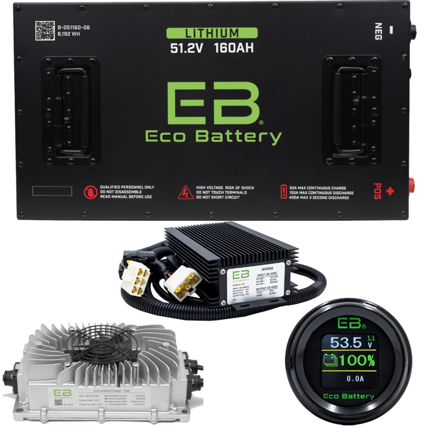 Eco Lithium Battery Complete Bundle for Club Car Precedent 09-Up 51.2V 160Ah B-3145