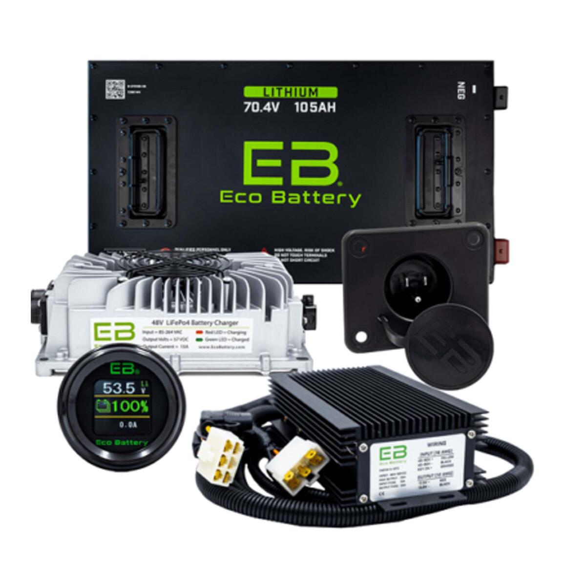 Eco Lithium Battery Complete Bundle for EZGO TXT 70V 105Ah B-3284