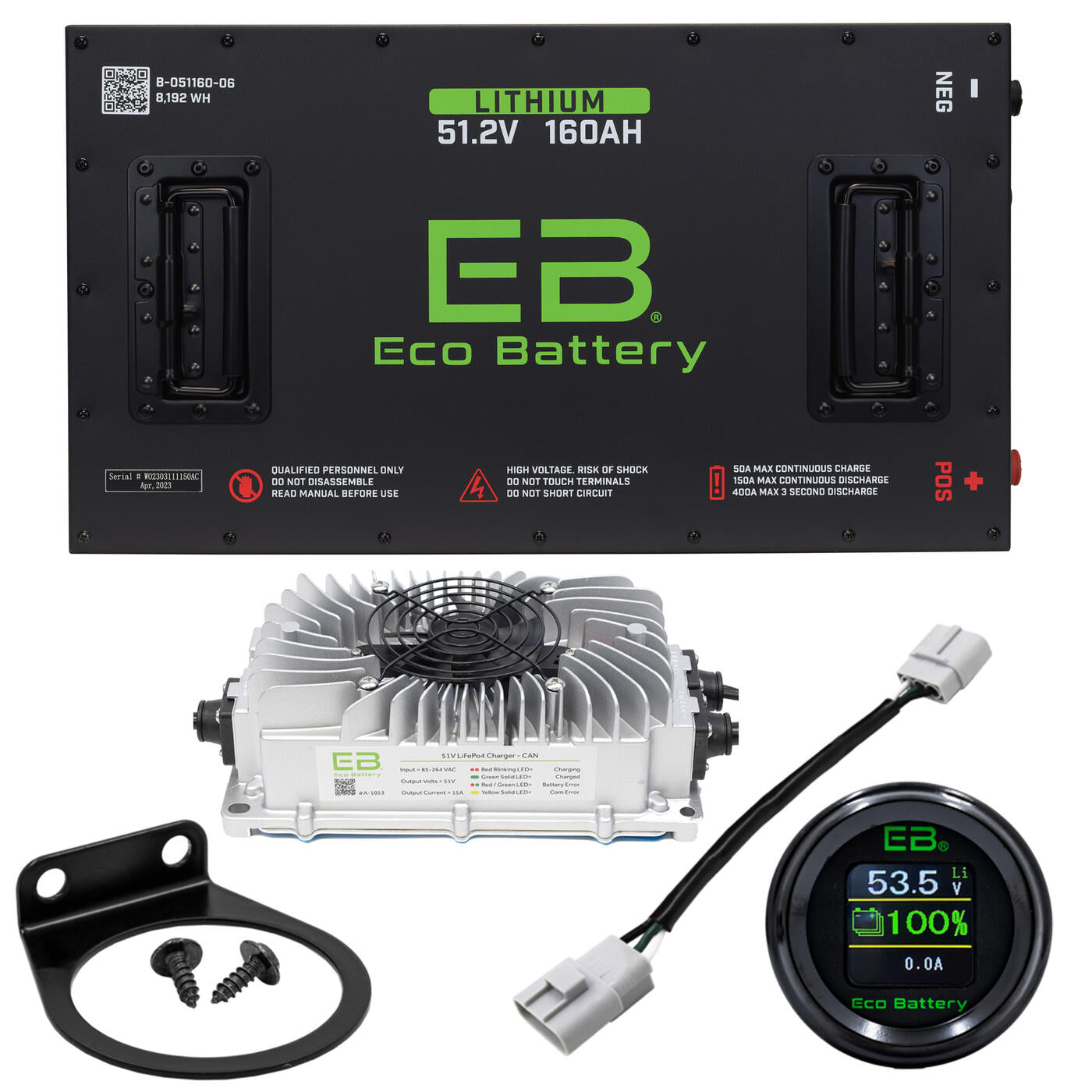 Eco Lithium Battery Complete Bundle for Pilot EV 51.2V 160Ah B-3435