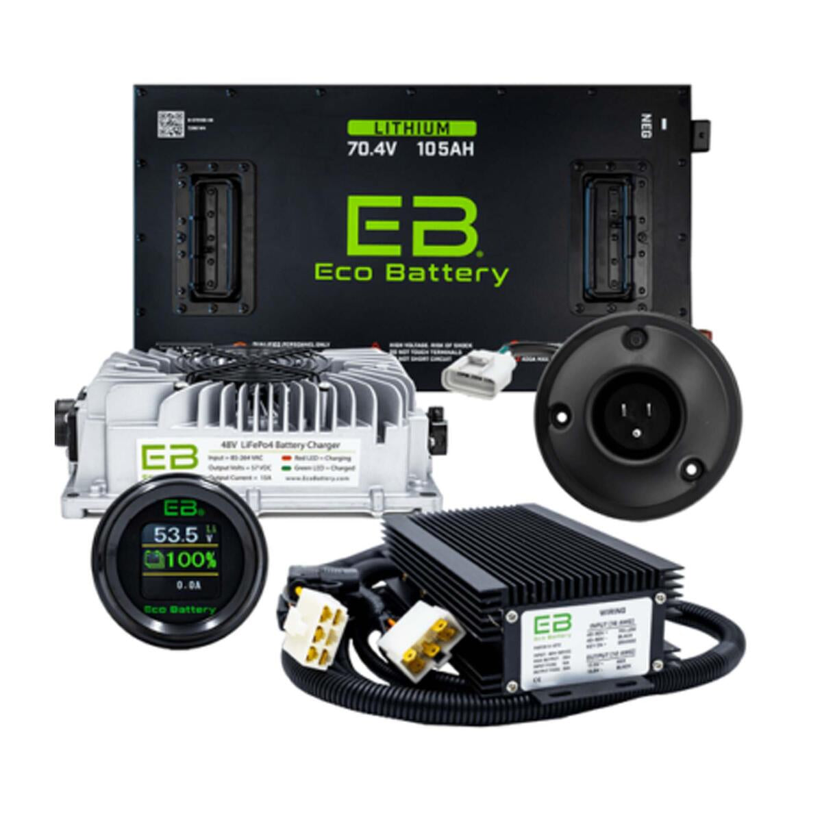 Eco Lithium Battery Complete Bundle for 2007-2010 Yamaha G29/Drive 70V 105Ah B-3504