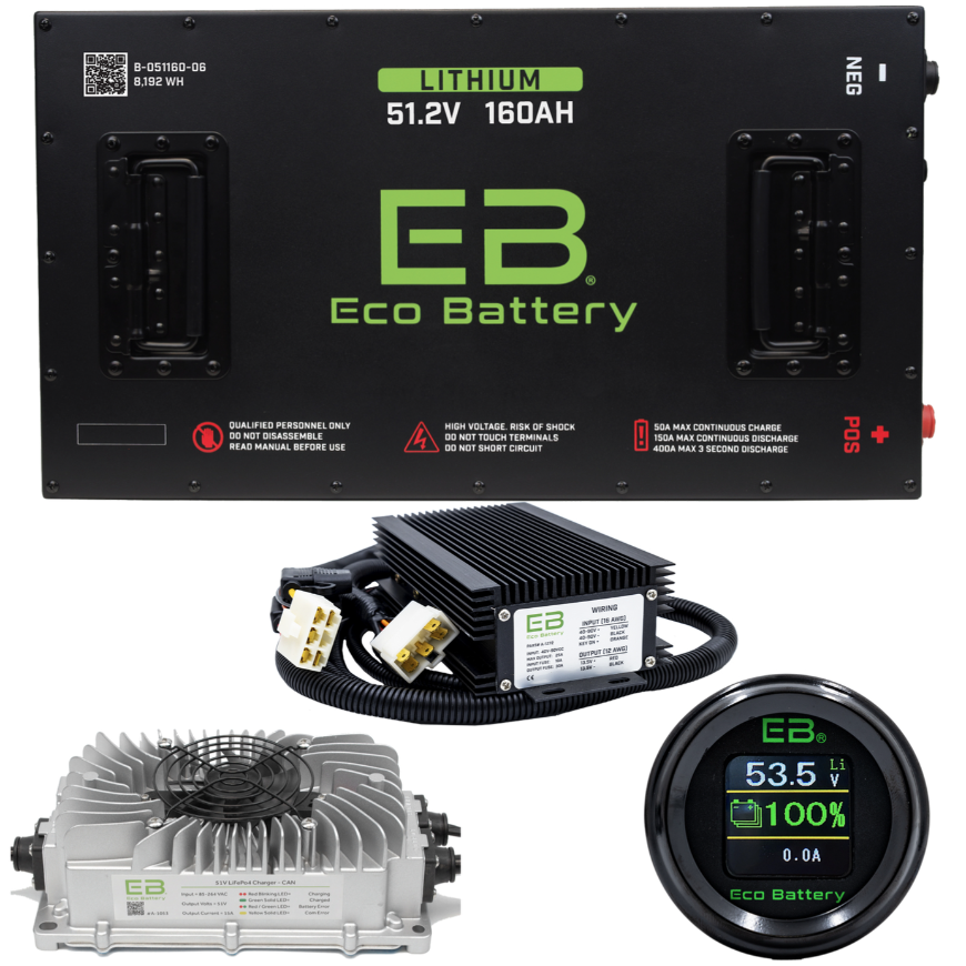 Eco Lithium Battery Complete Bundle for Yamaha G29/Drive 2007-2010 51.2V 160Ah B-3505