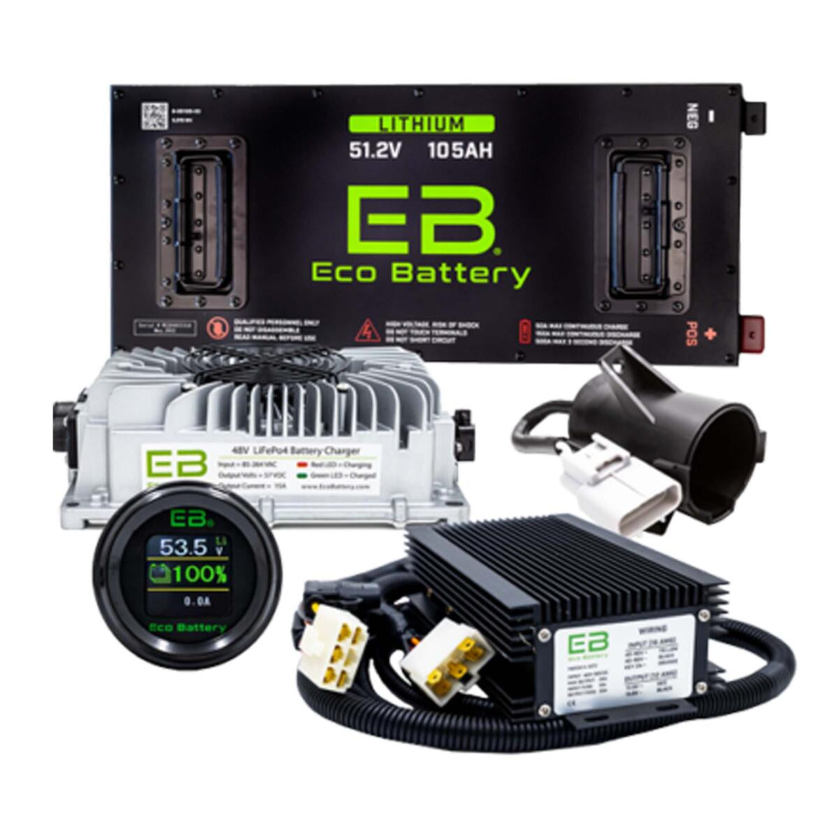 Eco Lithium Battery Complete Bundle for Yamaha G19/G22 51V 105Ah - Skinny B-3531