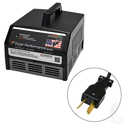 Battery Charger, Eagle Performance Series, 36V-48V Auto Ranging Voltage 15A, Crowsfoot Plug CGR-314