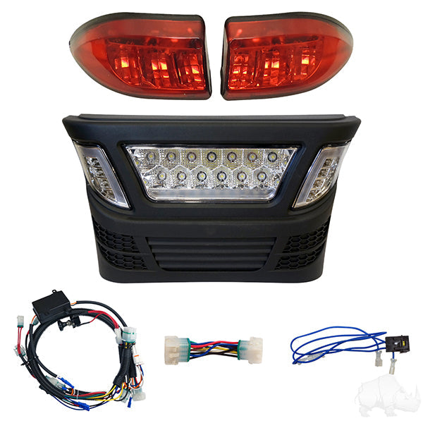 RHOX LED Light Bar Bumper Kit With Multi Color LED Club Car Precedent Gas 2004+ & Electric 2004 to 2008.5 LGT-340L