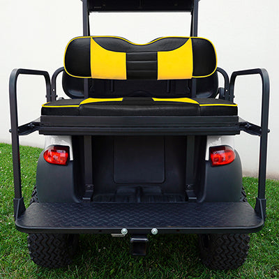 SEAT-331BY-R - RHOX Rhino Seat Kit, Rally Black/Yellow,  Club Car Tempo, Precedent 04+ SEAT-331BY-R