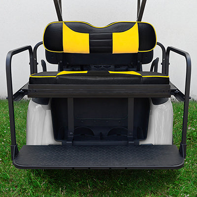 SEAT-361BY-R - RHOX Rhino Seat Kit, Rally Black/Yellow,  E-Z-GO RXV 08+ SEAT-361BY-R