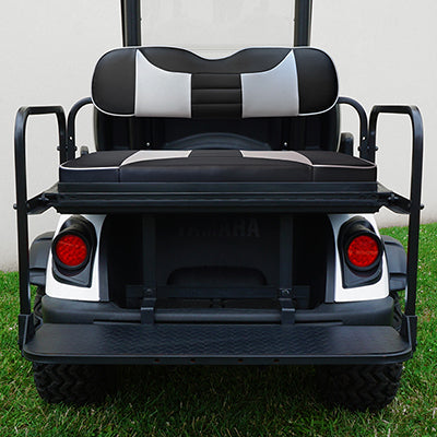 SEAT-371BSCF-R - RHOX Rhino Seat Kit, Rally Black Carbon Fiber/Silver Carbon Fiber, Yamaha Drive2 SEAT-371BSCF-R