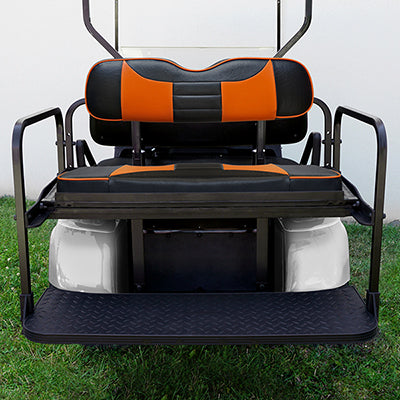 SEAT-411BO-R - RHOX Rhino Seat Kit, Rally Black/Orange,  E-Z-GO TXT 96+ SEAT-411BO-R
