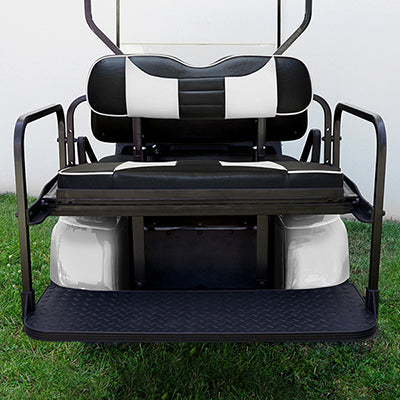 SEAT-411BW-R - RHOX Rhino Seat Kit, Rally Black/White,  E-Z-GO TXT 96+ SEAT-411BW-R