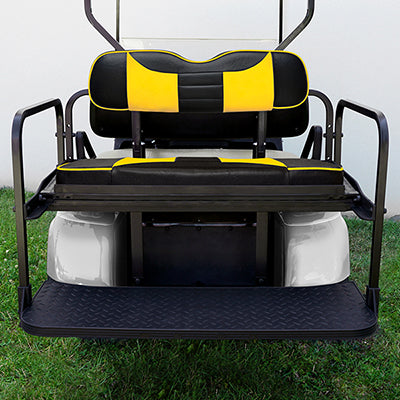 SEAT-411BY-R - RHOX Rhino Seat Kit, Rally Black/Yellow,  E-Z-GO TXT 96+ SEAT-411BY-R