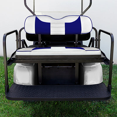 SEAT-411WBL-R - RHOX Rhino Seat Kit, Rally White/Blue,  E-Z-GO TXT 96+ SEAT-411WBL-R