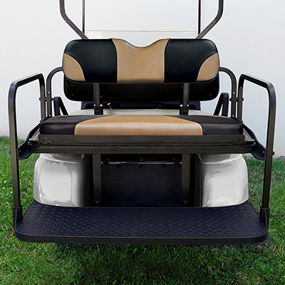 SEAT-415BT-S - RHOX Rhino Aluminum Seat Kit, Sport Black/Tan,  E-Z-GO TXT 96+ SEAT-415BT-S
