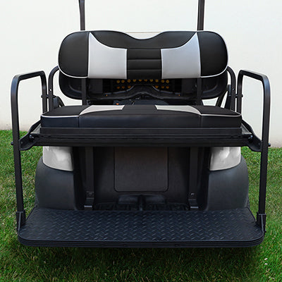 SEAT-431BSCF-R - RHOX Rhino Seat Kit, Rally Black Carbon Fiber/Silver Carbon Fiber,  Club Car Tempo, Precedent 04+ SEAT-431BSCF-R