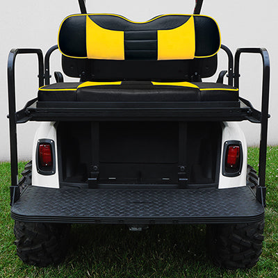 SEAT-461BY-R - RHOX Rhino Seat Kit, Rally Black/Yellow,  E-Z-GO RXV 08+ SEAT-461BY-R
