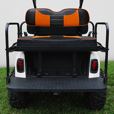SEAT-465BO-R - RHOX Rhino Aluminum Seat Kit, Rally Black/Orange,  E-Z-GO RXV 08+ SEAT-465BO-R