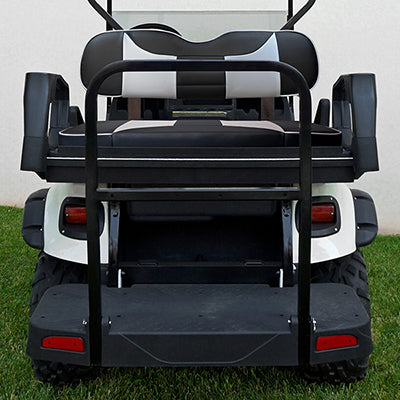 SEAT-511BSCF-R - RHOX Rhino Aluminum Seat Kit, Rally Black Carbon Fiber/Silver Carbon Fiber,  E-Z-GO TXT 96+ SEAT-511BSCF-R