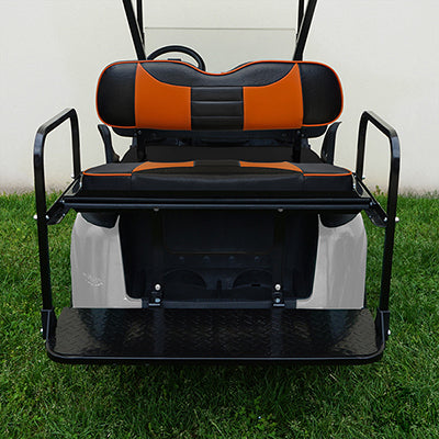 RHOX SS Seat Kit, Rally Black/Orange, E-Z-Go RXV 08+ SEAT-761BO-R