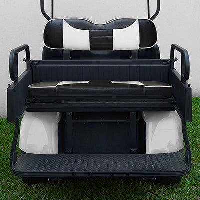 SEAT-911BW-R - RHOX Rhino Seat Box Kit, Rally Black/White,  E-Z-GO TXT 96+ SEAT-911BW-R