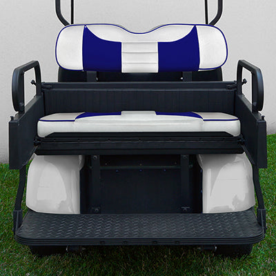 SEAT-911WBL-R - RHOX Rhino Seat Box Kit, Rally White/Blue,  E-Z-GO TXT 96+ SEAT-911WBL-R