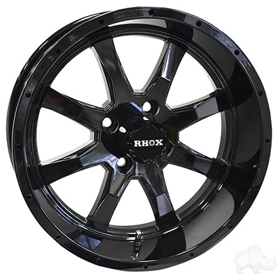 RHOX Wheel RX375 Gloss Black 15x6 ET-15 TIR-RX375-B