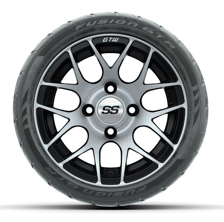 12 GTW Pursuit Black/Machined Wheels with Mamba Street Tires  Set of 4 A19-279
