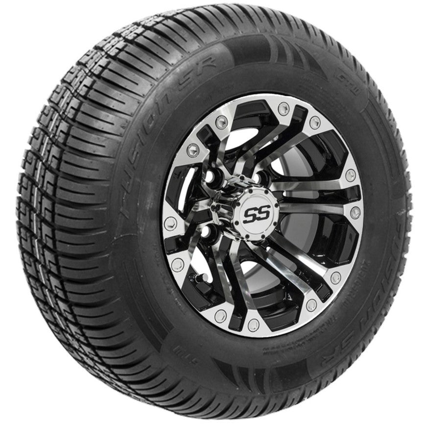 10" GTW Specter Black and Machined Wheels with 20" Fusion DOT Street Tires - Set of 4 A19-313