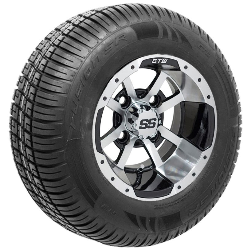 10" GTW Storm Trooper Black and Machined Wheels with 20" Fusion DOT Street Tires - Set of 4 A19-323