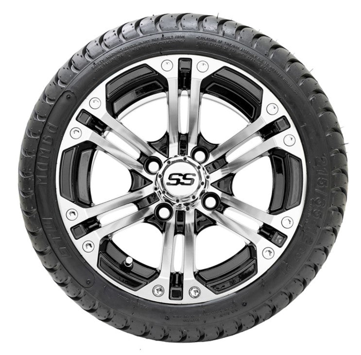 12" GTW Specter Black and Machined Wheels with 18" Mamba DOT Street Tires - Set of 4 A19-343
