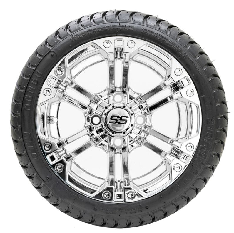 12" GTW Specter Chrome Wheels with 18" Mamba DOT Street Tires - Set of 4 A19-348