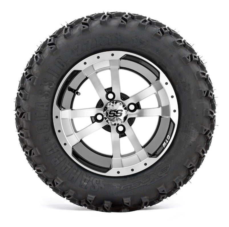 12" GTW Storm Trooper Black and Machined Wheels with 22" Sahara Classic A/T - Set of 4 A19-352
