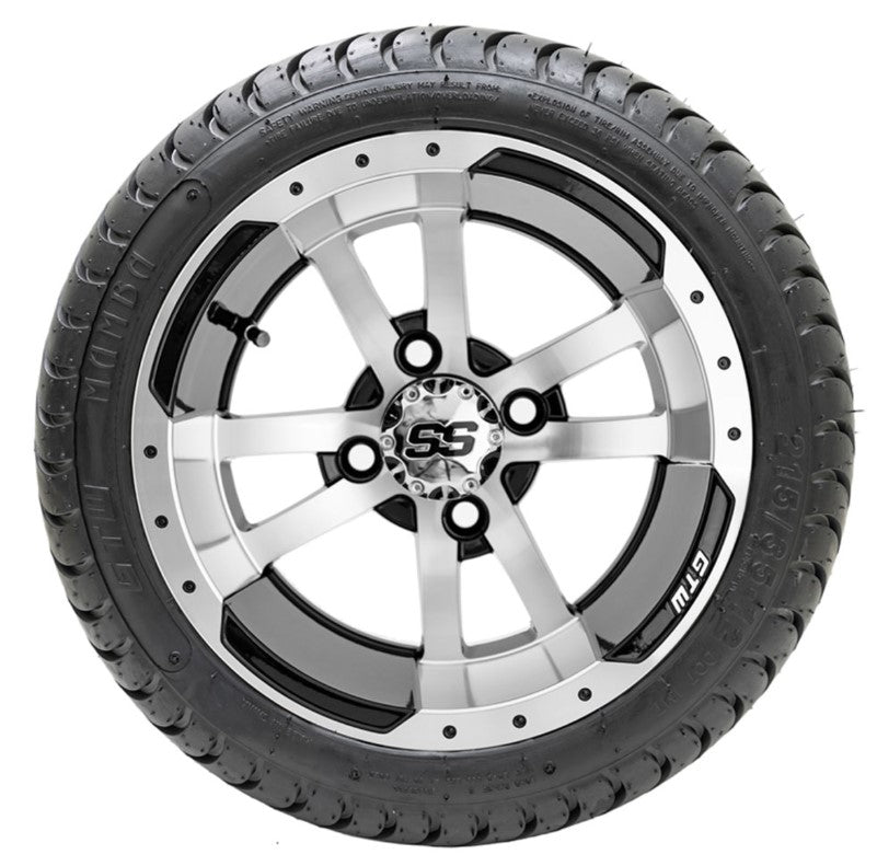12" GTW Storm Trooper Black and Machined Wheels with 18" Mamba DOT Street Tires - Set of 4 A19-353