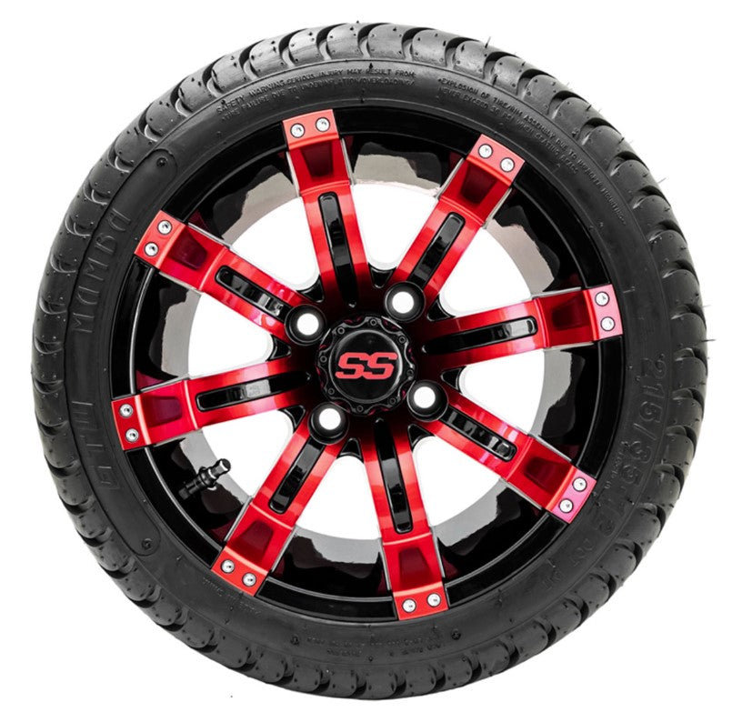 12" GTW Tempest Black and Red Wheels with 18" Mamba DOT Street Tires - Set of 4 A19-363