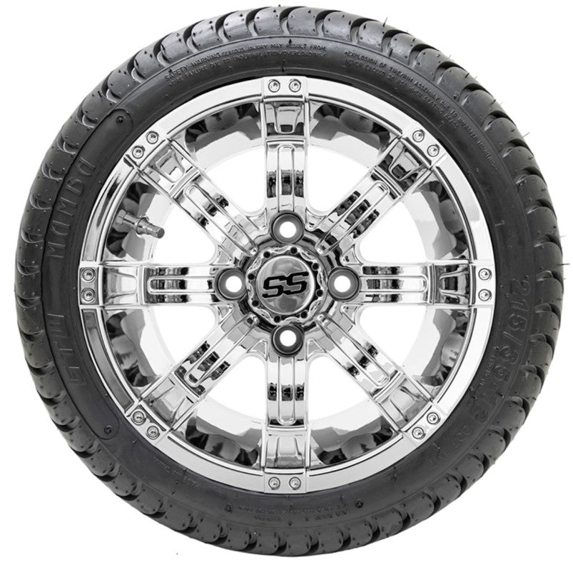 12" GTW Tempest Chrome Wheels with 18" Mamba DOT Street Tires - Set of 4 A19-368
