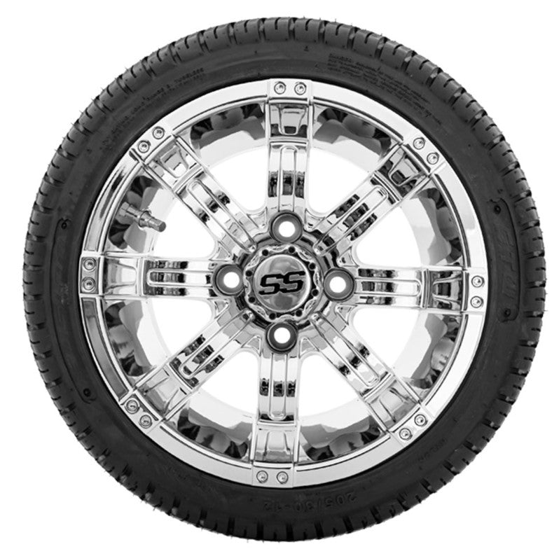 12" GTW Tempest Chrome Wheels with 18" Fusion DOT Street Tires - Set of 4 A19-369
