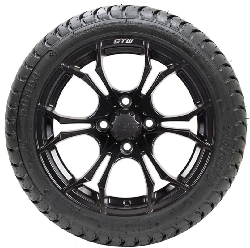 12" GTW Spyder Matte Black Wheels with 18" Mamba DOT Street Tires - Set of 4 A19-389