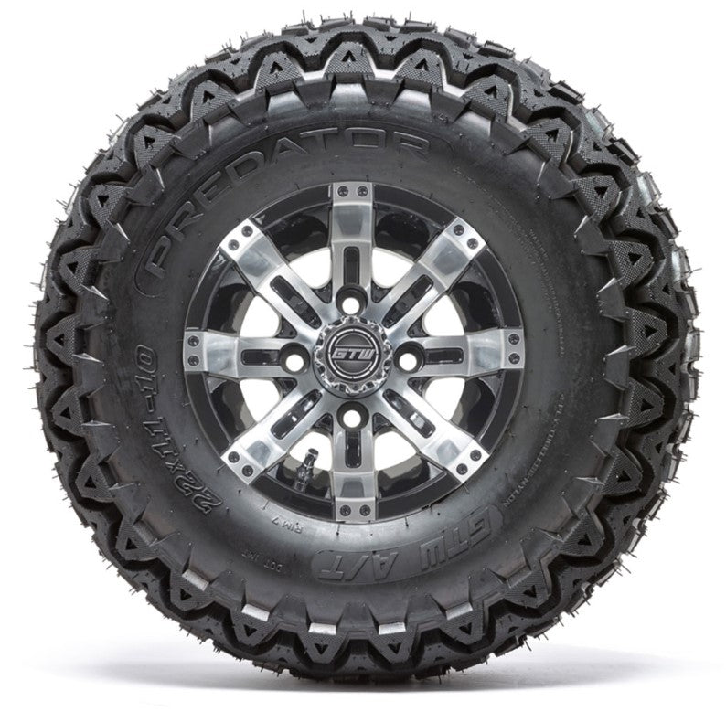 10" GTW Storm Trooper Black Wheels with 22" Predator A/T Tires - Set of 4 A19-331