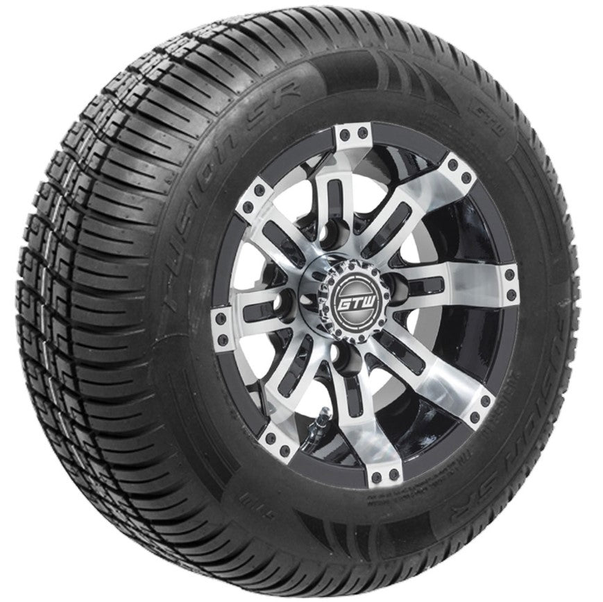 10" GTW Tempest Black and Machined Wheels with 20" Fusion DOT Street Tires - Set of 4 A19-333