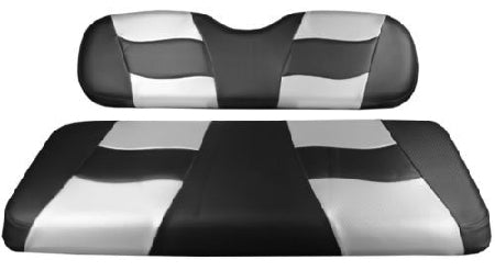 Madjax Riptide Black White Two tone Club Car Precedent Front Seat Covers 2004+ 10-119